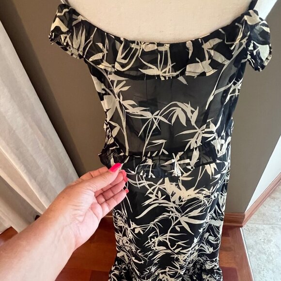 NWT Express Kimonos Sheer Long Line Brown & Tan Top or Cover Up Size M/L - Picture 8 of 14